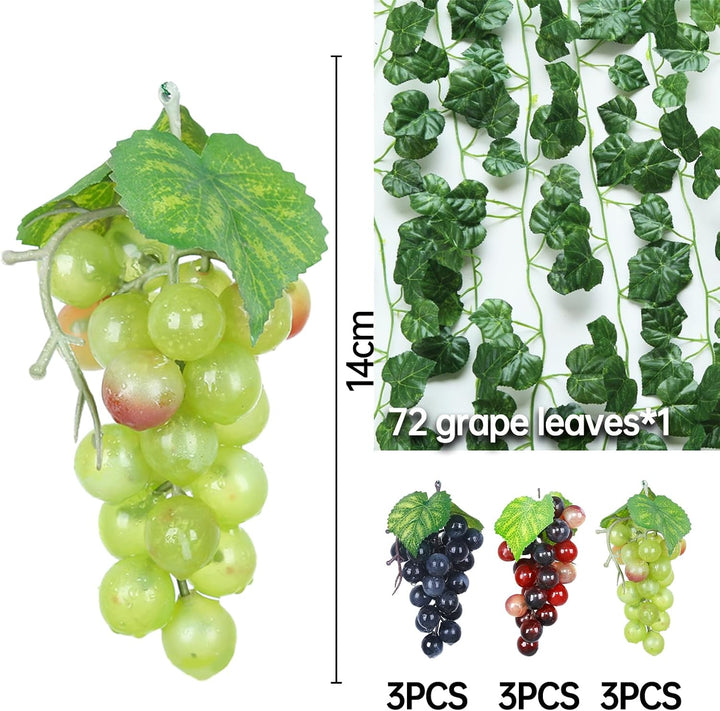 10 PCS Künstliche Weintrauben Deko - Kunststoff Trauben für Gartendekoration, Obststützen, Dekorativ