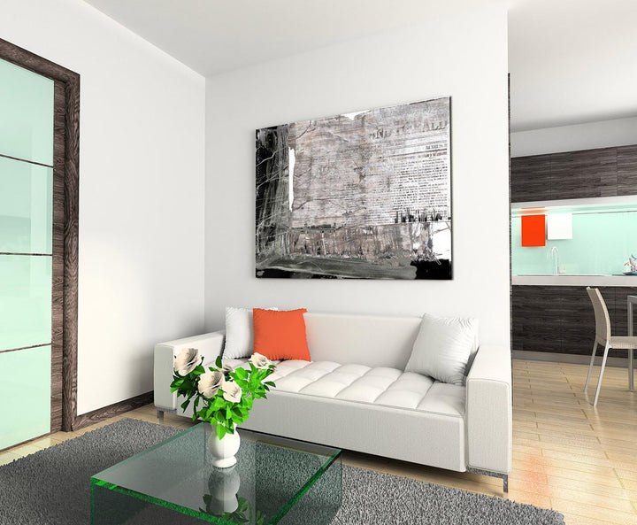 Paul Sinus Art 80x60cm Fotoleinwand Leinwanddruck Kunstdruck Wandbild schwarz grau weiss Grunge