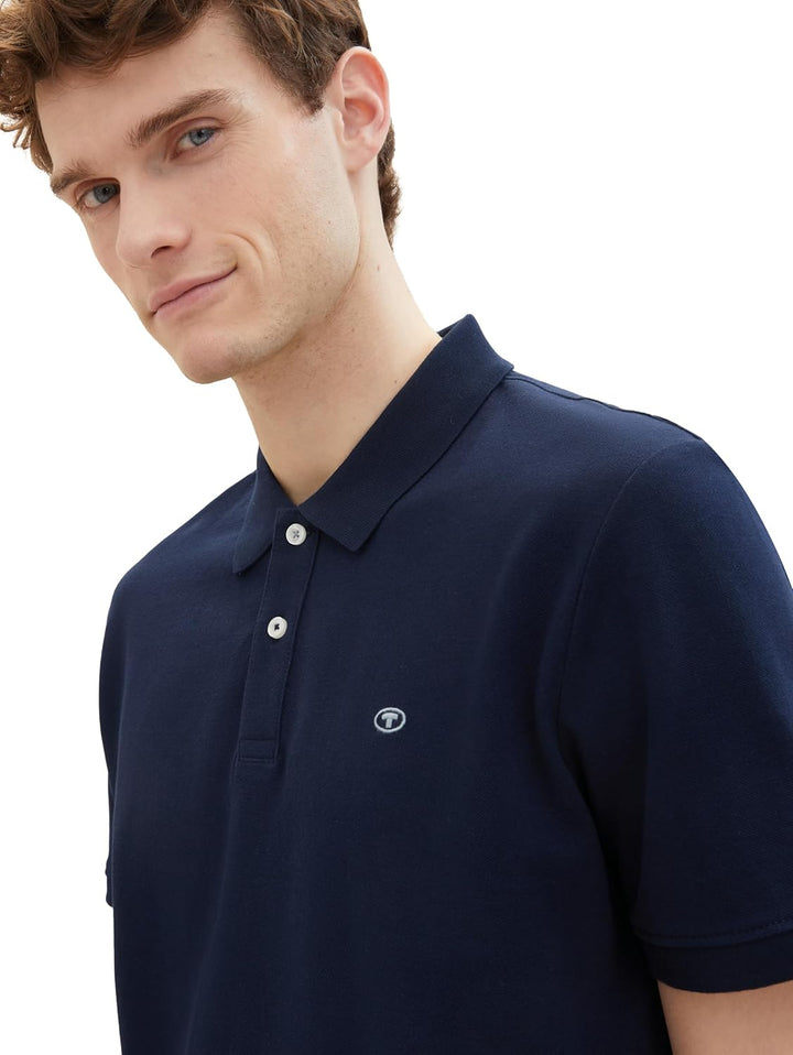 Tom Tailor Herren Baumwolle Basic Piqué Poloshirt S 10668 - Sky Captain Blue, S 10668 - Sky Captain