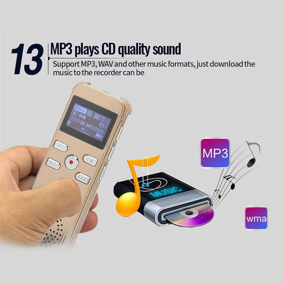 Digitaler Diktiergerät, 220 Stunden Tonaufzeichnungsgerät, MP3-Recorder für Vorlesungen, Besprechung