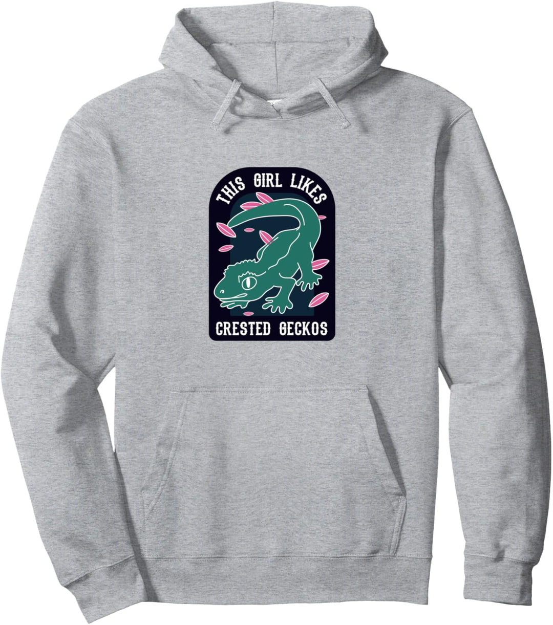 Mädchen mag Kammgeckos Reptilien Niedliche Echsen Pullover Hoodie