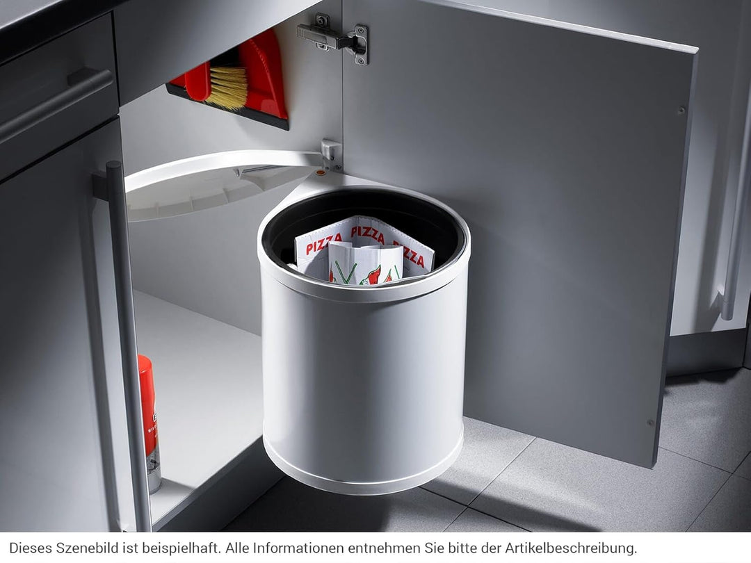 Hailo Abfallsammler 3515001 | Mono Schwenkeimer 15 Liter | Einbau ab 40 cm Unterschrank mit Drehtür