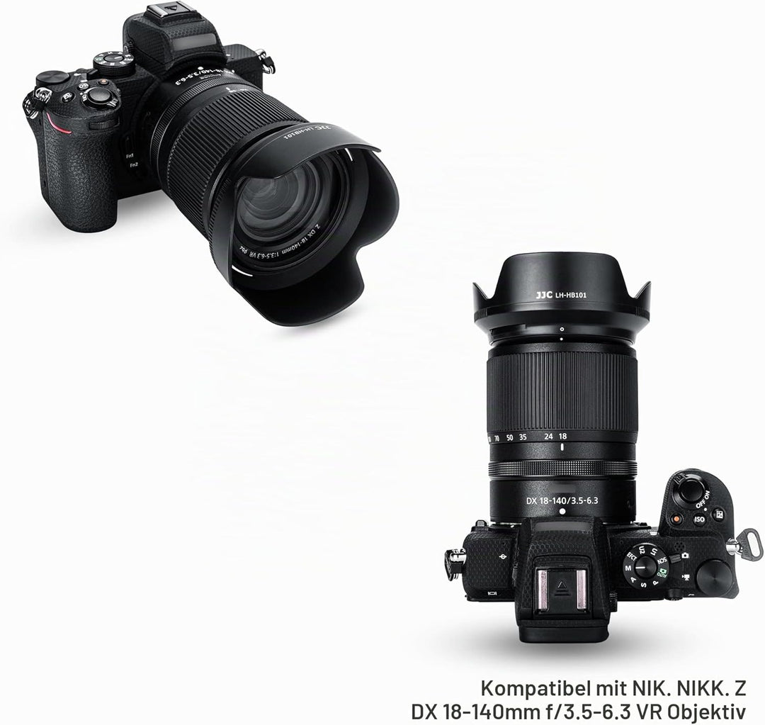 JJC Bajonett-Kamera-Gegenlichtblende für Nikon Z DX 18–140 mm f/3.5–6.3 VR-Objektiv, ersetzt Nikon H