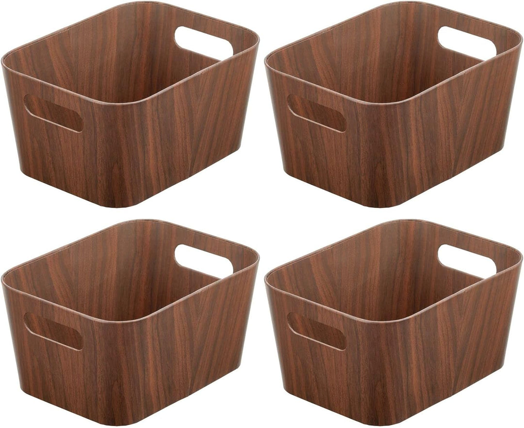 mDesign Aufbewahrungsbox mit Griffen – kleine Gemüse- und Obstkisten aus Karton für den Vorratsschra