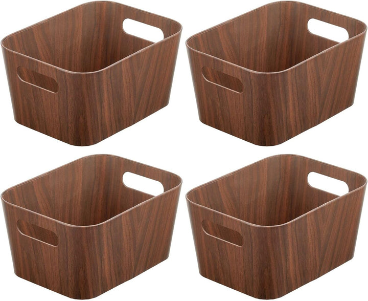mDesign Aufbewahrungsbox mit Griffen – kleine Gemüse- und Obstkisten aus Karton für den Vorratsschra