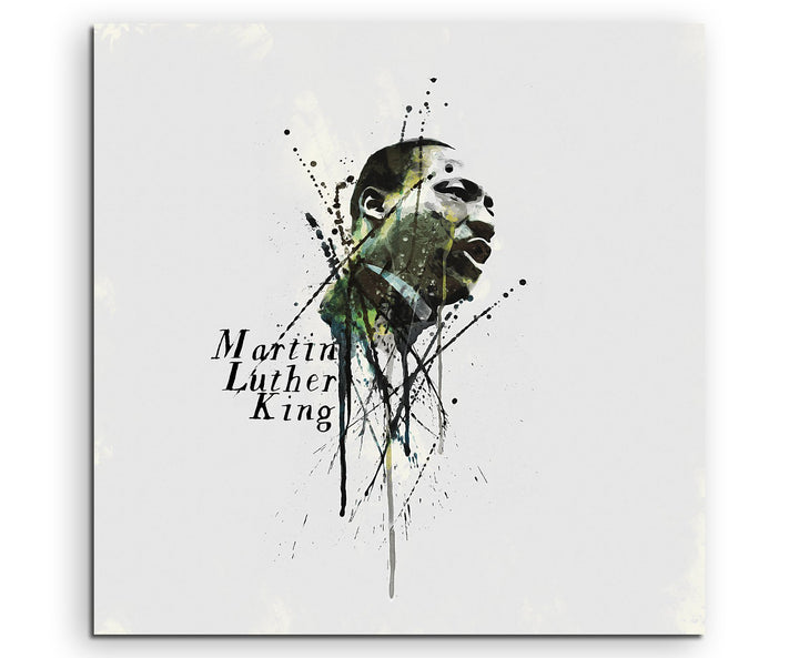 Paul Sinus Art Martin Luther King II 60x60cm Keilrahmenbild Kunstbild Aquarell Art Wandbild auf Lein