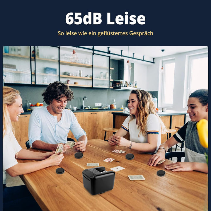 Automatischer Elektrischer Kartensendemaschine Wiederaufladbar für 1/2/3 Decks, 1–12 Spieler, 4 Rufk