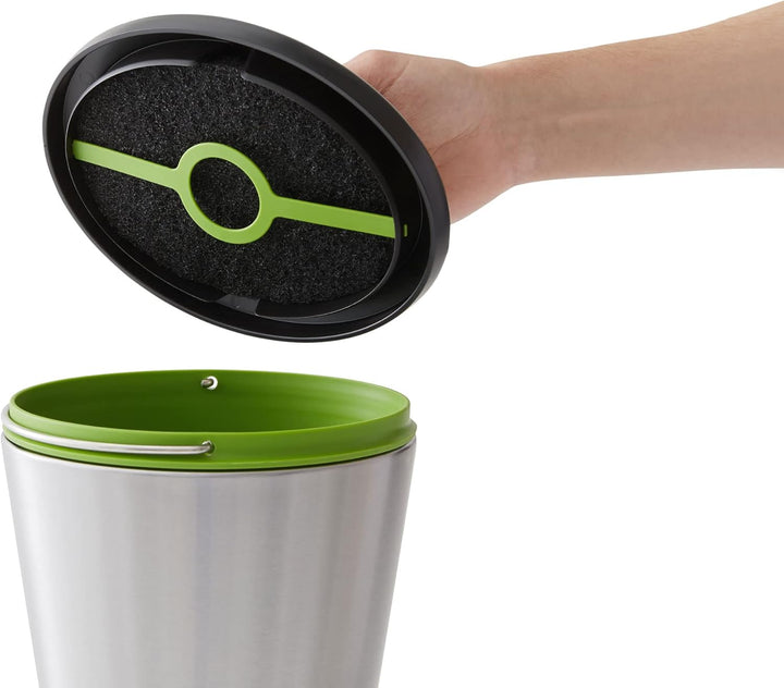 Chef'n EcoCrock Komposteimer, 3,3 Liter, Stahlgrau Stahlgrau Komposttonne, Stahlgrau Komposttonne