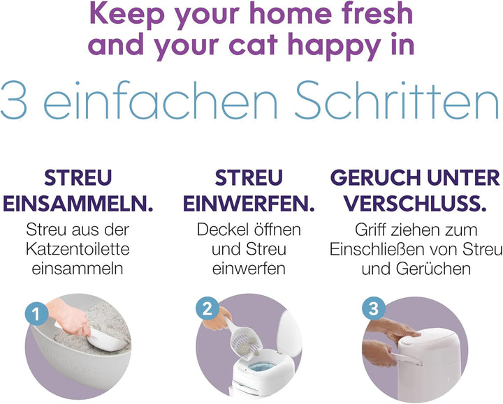 LitterLocker by Litter Genie, DAS ORIGINAL, Katzenstreu-Eimer, 50% ergiebiger, erspart den täglichen