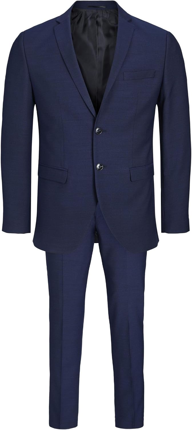 JACK & JONES Male Einreihiger Blazer und Hose JPRSOLARIS Slim Fit Anzug 42 Medieval Blue, 42 Medieva