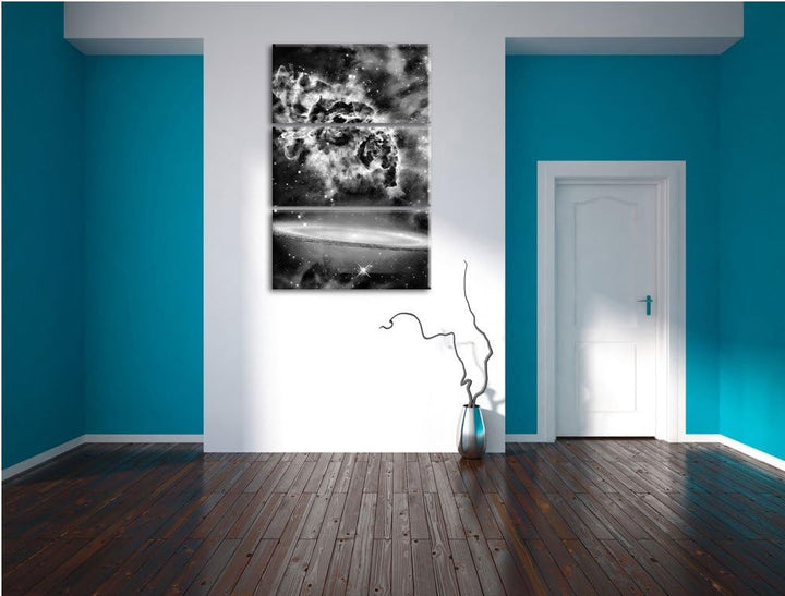 Pixxprint Galaxie mit Sternennebel als Leinwandbild/Grösse: 3 Teilig (120x80) cm/Wandbild/Kunstdruck