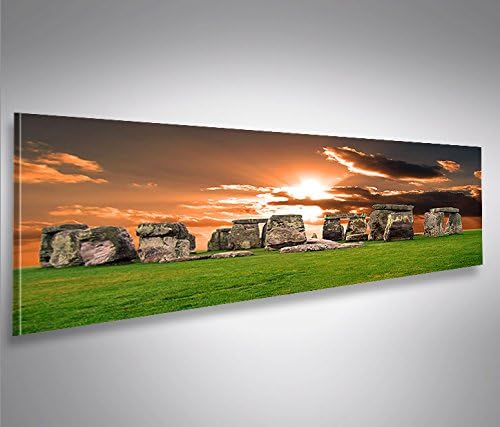 islandburner Bild Bilder auf Leinwand Stonehenge V4 Panorama XXL Poster Leinwandbild Wandbild Dekoar