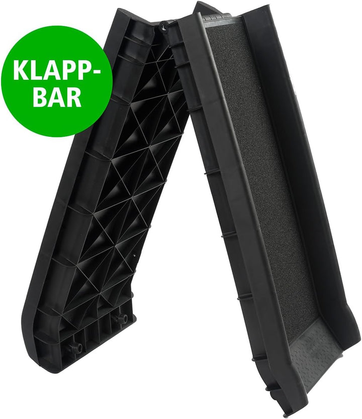 VOZZY® Auto Kofferraumrampe klappbar Hunderampe max90kg Sicher, Schonend,156x40cm Hundetreppe aus Ku