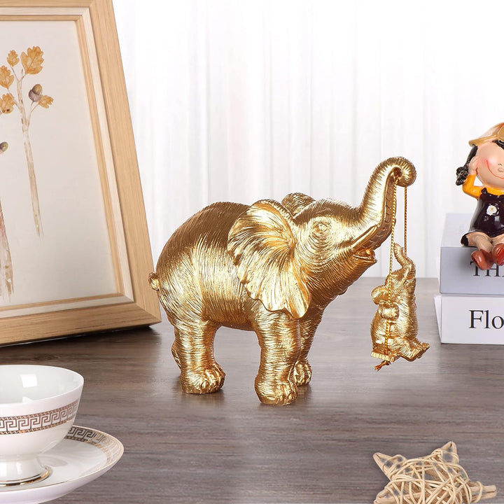Elefantenstatue Gold Elefant Dekor Bringt Glück, Gesundheit, Stärke Elefant Geschenke für Frauen, Ma