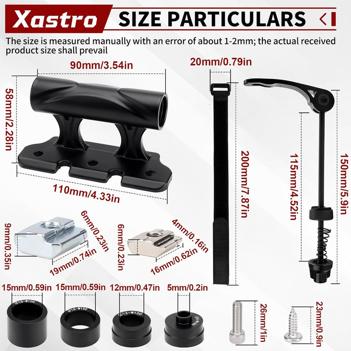 Xastro Fahrrad Gabelhalterung, Auto Fahrradblock Gabelhalterung Steckachse 5/12/15x110mm, Vielseitig