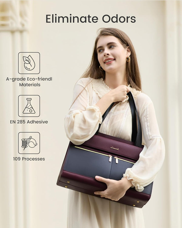 LOVEVOOK Laptoptasche Damen 15,6 Zoll, Elegant Handtasche Arbeitstasche Gross Shopper Business Tasch