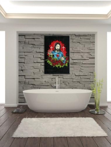 Dark Holy love black Leinwandbild Bild auf Leinwand, XXL riesige Bilder fertig gerahmt mit Keilrahme