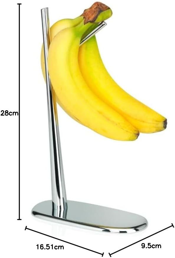 Alessi Bananenhalter Dear Charlie, Edelstahl, Silber, 17.5 x 17.5 x 17 cm