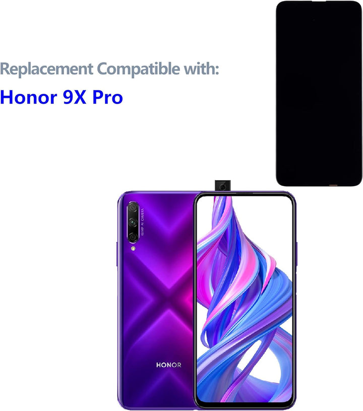 swark LCD Display Kompatibel mit Honor 9X Pro (Schwarz Ohne Rahmen) Touchscreen + Tools