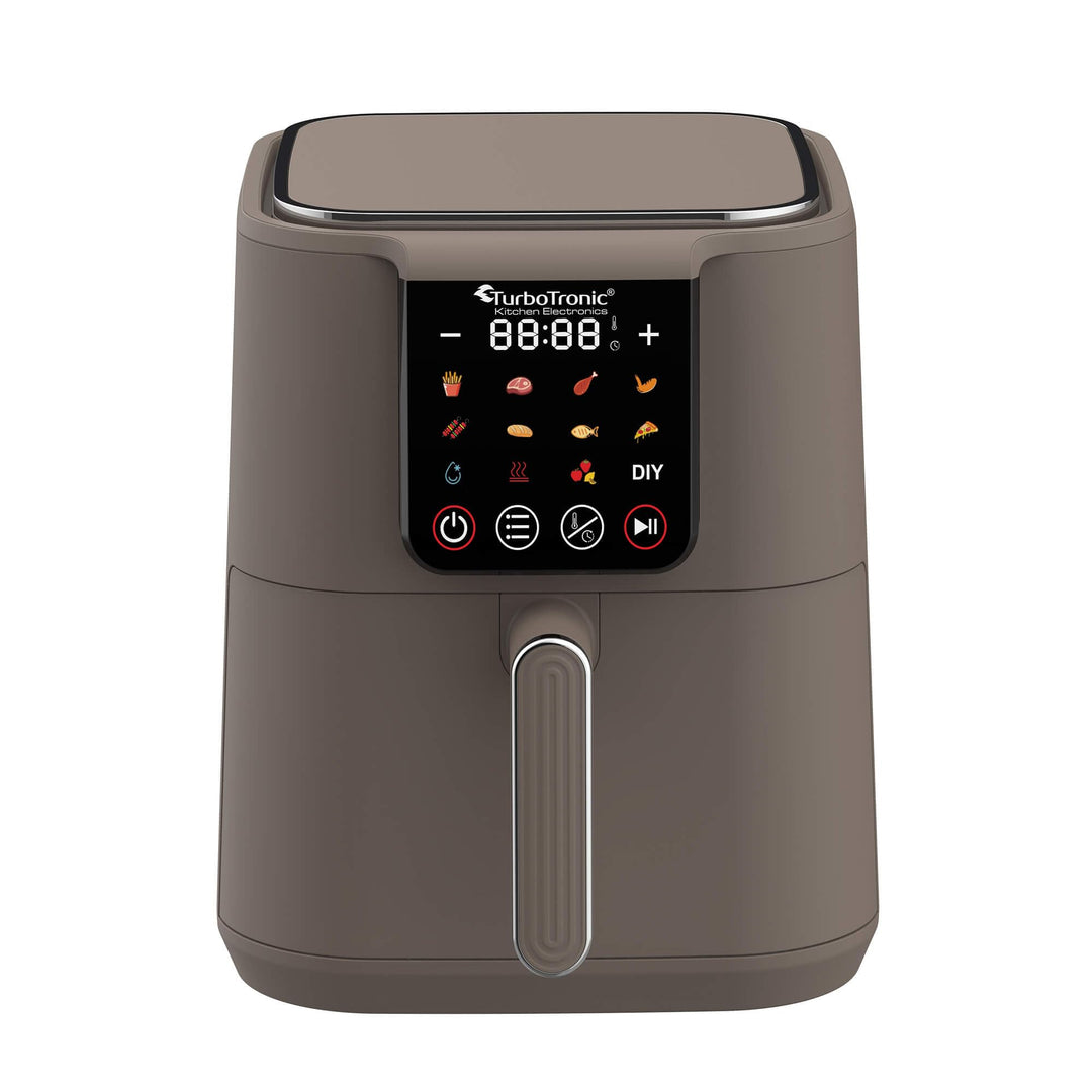 TurboTronic Heissluftfritteuse XL 6Liter 0,6kg Pommes mit Silikoneinlage 12 Programme digital Touch-