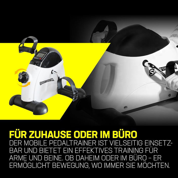 SPORTINATOR Mobility Mini Pedaltrainer – Heimtrainer für Beine & Arme, Einstellbarer Widerstand, LCD