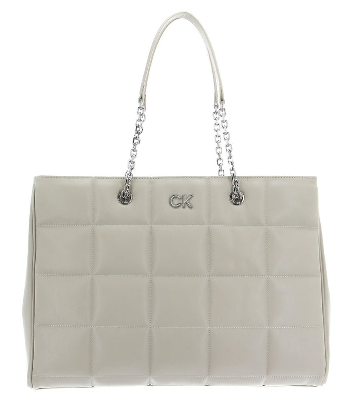 Calvin Klein Re-Lock Quilt Shopper Tasche 41 cm Einheitsgrösse Stoney Beige, Einheitsgrösse Stoney B