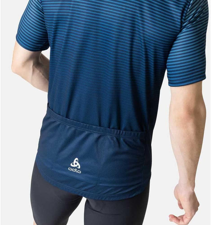 Odlo Herren Radtrikot mit Reissverschluss ESSENTIALS M Porcelain - Blue Wing Teal, M Porcelain - Blu