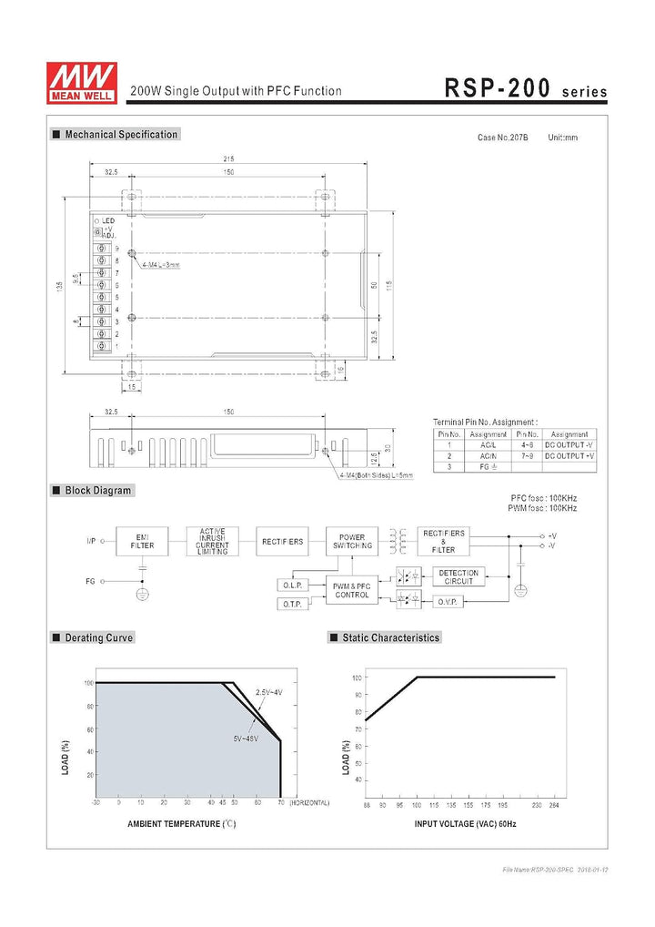 MEAN WELL Stromversorgung RSP-200-24, RSP-200-24