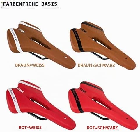 GORIX Fahrradsattel, komfortabel, mit Schiene, MTB, Rennrad, für Damen und Herren (A6-1) Hellbraun,