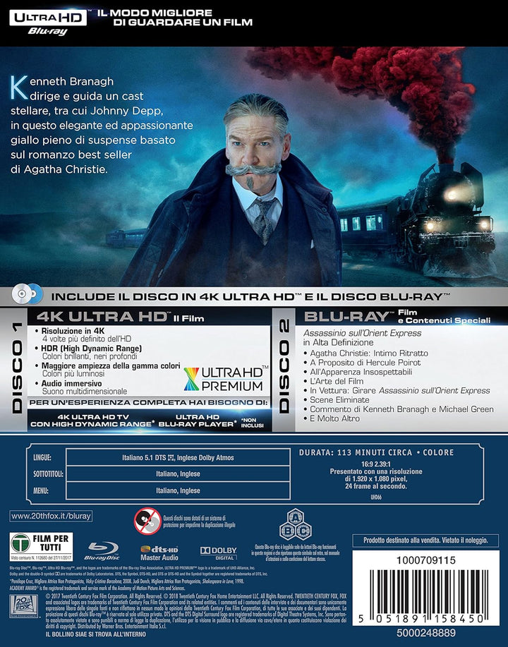 Assassinio Sull'orient Express (4k+Br), Blu-ray