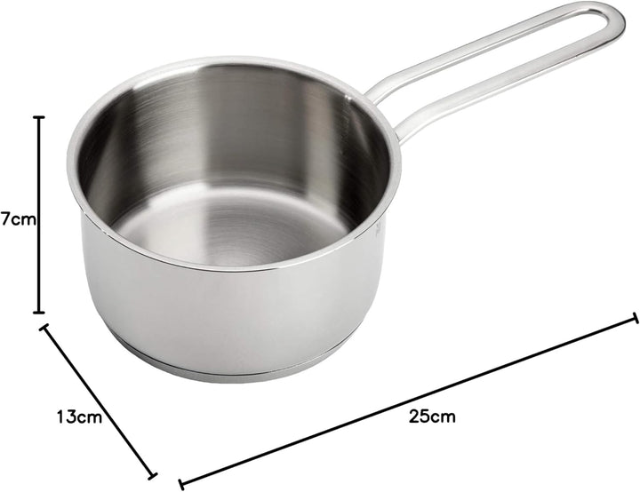 WMF Mini Stielkasserolle 12cm, klein, ohne Deckel, kleiner Topf Induktion 0,7l, Cromargan Edelstahl,