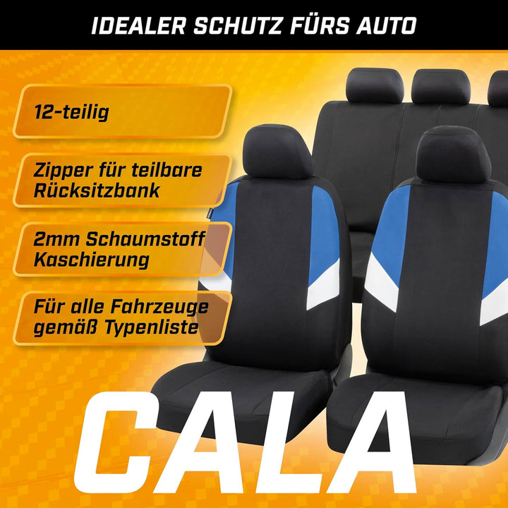 Walser Auto-Sitzbezug Cala Komplettset, Universal PKW-Sitzbezüge 4-teilig, Auto-Schonbezüge, 2 Vorde