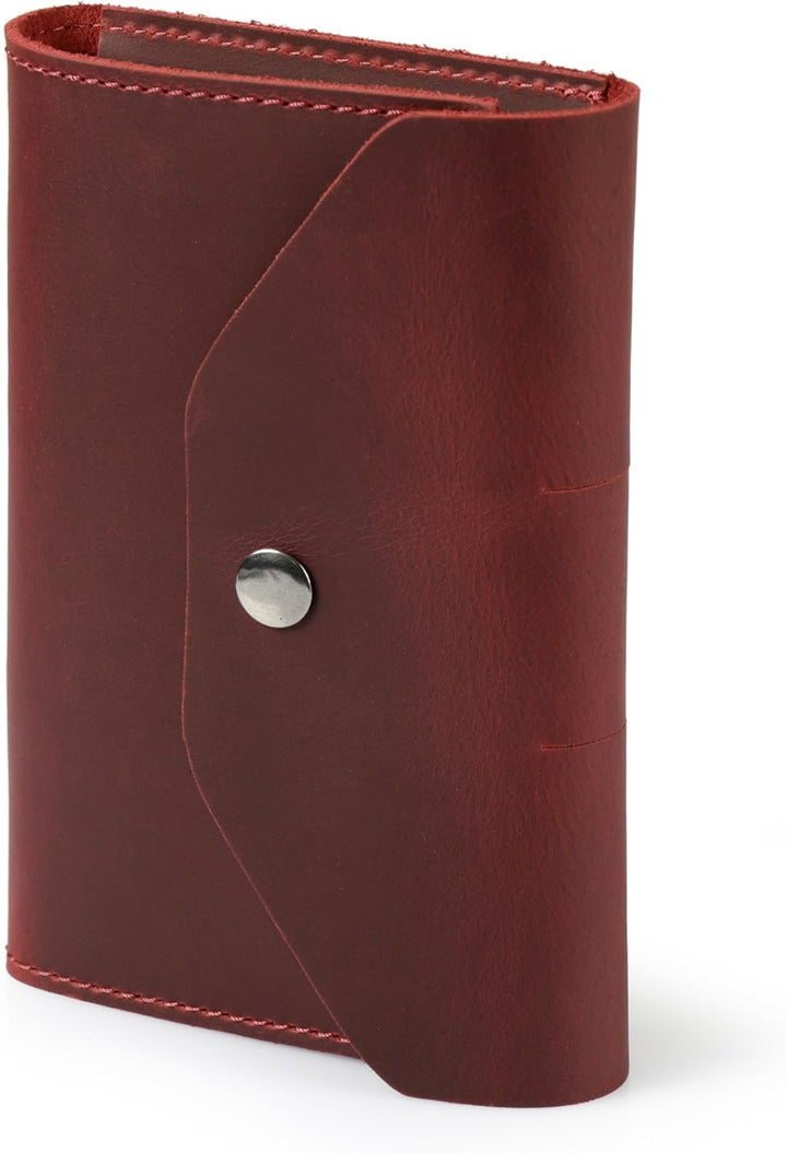 Londo Echtleder Schreibmappe Konferenzmappe mit Notizblock Notizblock und Schloss Rot S, Rot S