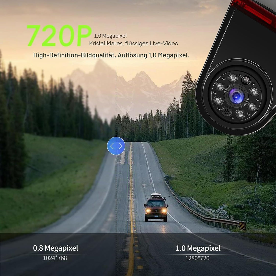 SIXWIN 720P Rückfahrkamera mit Bremsleuchte, Kamera Bremslicht für Ford Transit 2014-2018,140° Weitw