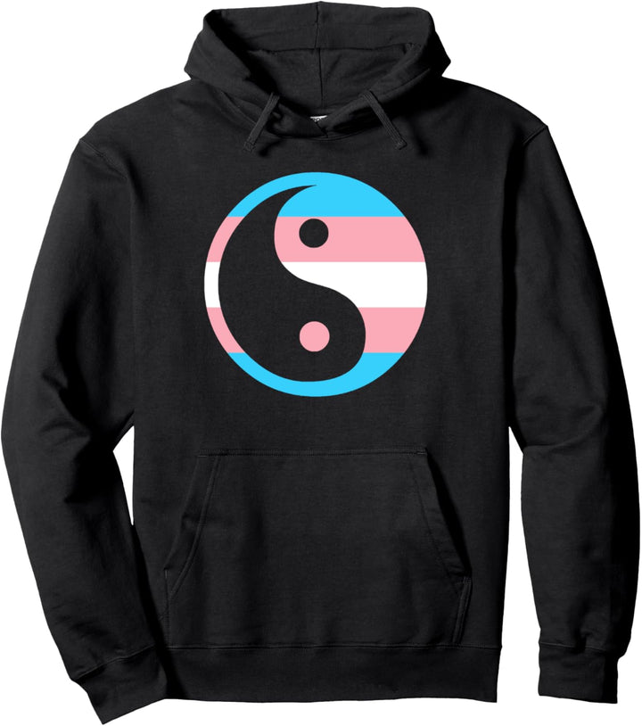 Trans Flagge Yin Yang Transgender Pullover Hoodie