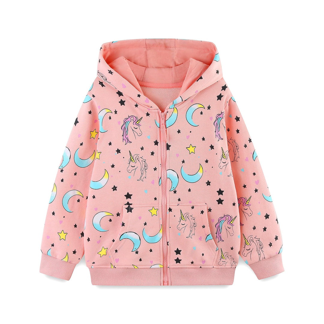 Kapuzenpullover Mädchen Zip Up Hoodie Langarm Warm Baumwolle Tiere Sweatjacke Pullover Hoody Sweatsh