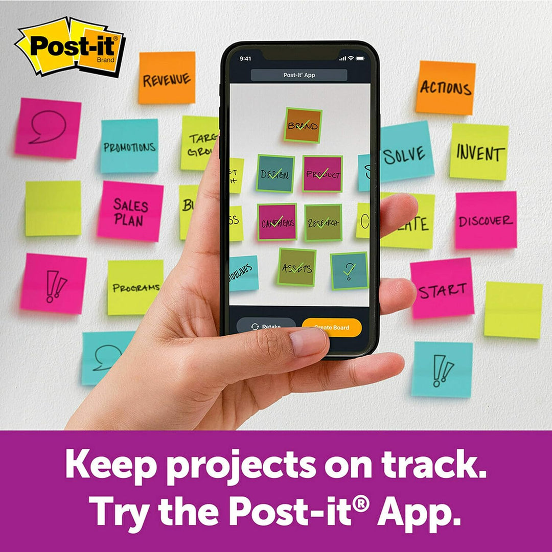 Post-it Super Sticky Big Notes, 11 In x 11 in, Sticky Notes, 30 Sheets Per Pad, 1 Pad (BN11O), Neon