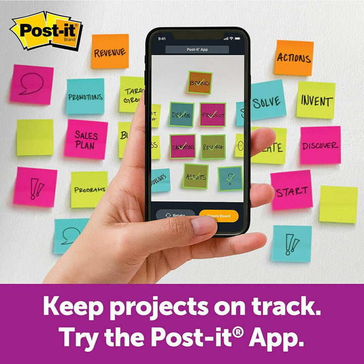 Post-it Super Sticky Big Notes, 11 In x 11 in, Sticky Notes, 30 Sheets Per Pad, 1 Pad (BN11O), Neon