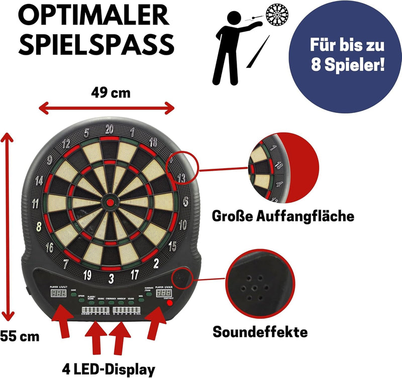 Best Sporting Dartscheibe elektronisch Blackpool I elektronische Dartscheibe mit LED-Anzeigen I E-Da