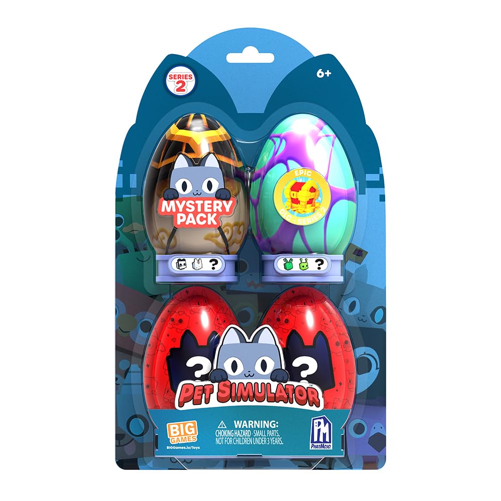 Roblox Pet Simulator , Minifigur, Farben können variieren, 4er-Pack Einzelbett Pet Simulator X Myste