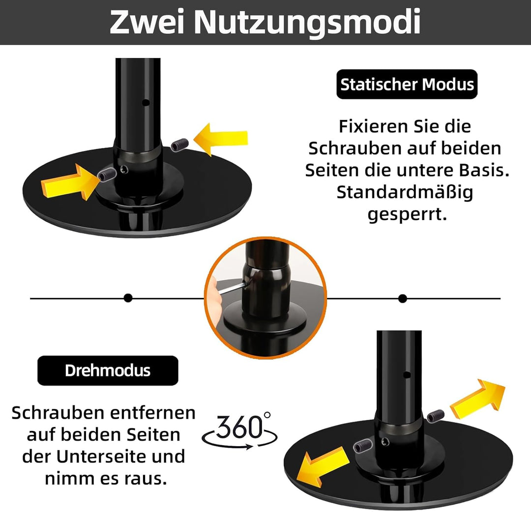 PRIOR FITNESS Pole Dance Tanzstange 45mm von 2,35 bis 2,74 m Höhenverstellbar,2 Modi: drehend/statis