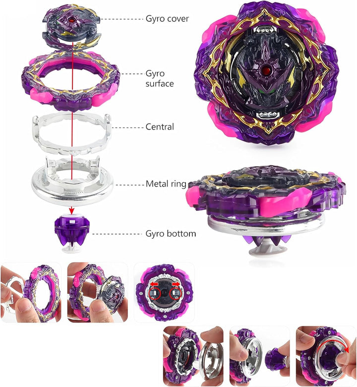 Desamvap Battling Tops Kampf Kreisel B-206 Metal Fusion Spinning Tops Battle Spielzeugset mit Starte