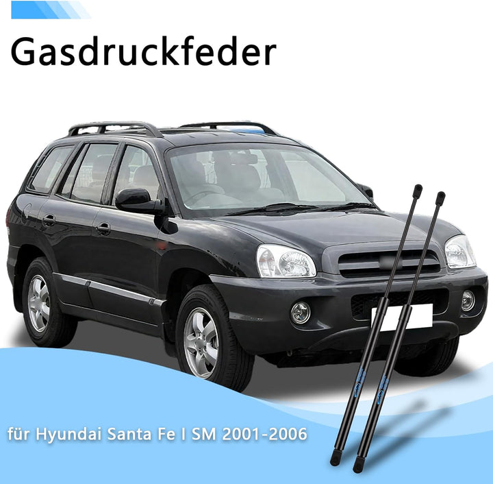 2Pcs Gasfeder Heckklappendämpfer für Hyundai Santa Fe I SM 2001-2006 Gasdruckfeder Dämpfer Kofferrau
