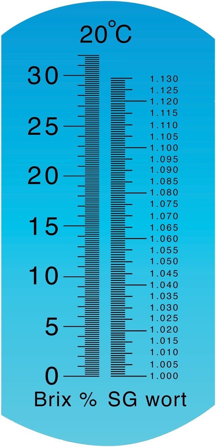 FSR Refraktometer mit ATC Brix Zuckergehalt 0-32% Zuckergehalt und Bierwürze SG Wort 1000-1130, Trau