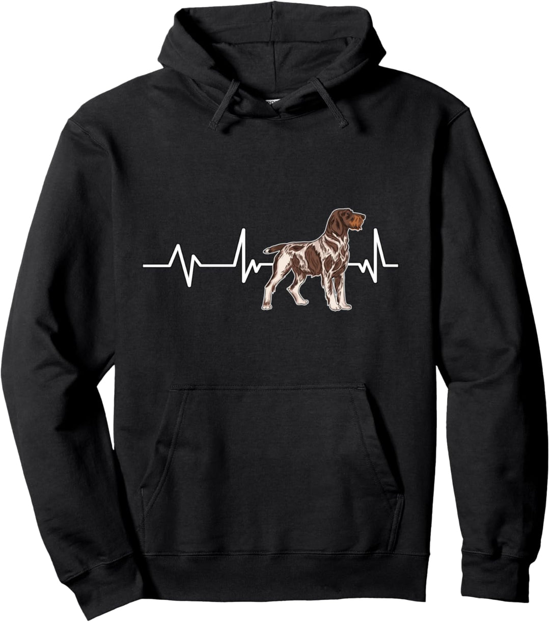 Deutsch Drahthaar Herzschlag Geschenk Deutsch Drahthaar Pullover Hoodie