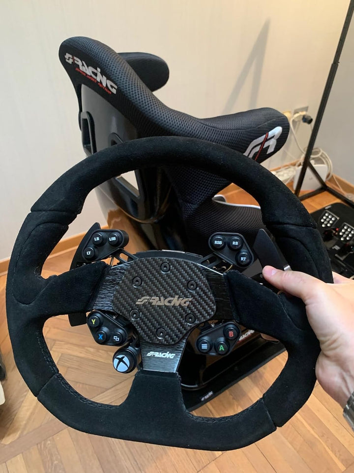 Simoni Racing Universal Lenkrad X2 Shammy Leather - Schwarz Suède - Durchmesser 330mm