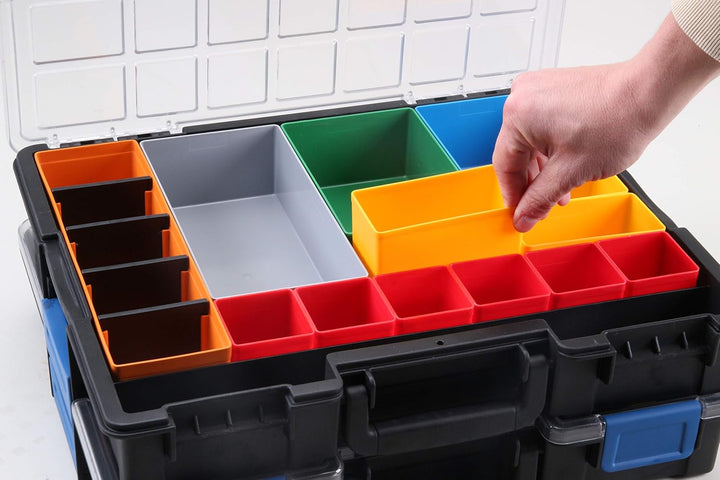 Allit Sortimentkoffer Euro Plus Pro K 44/18 aus Kunststoff Profi-Kleinteilekoffer mit Verbindungscli