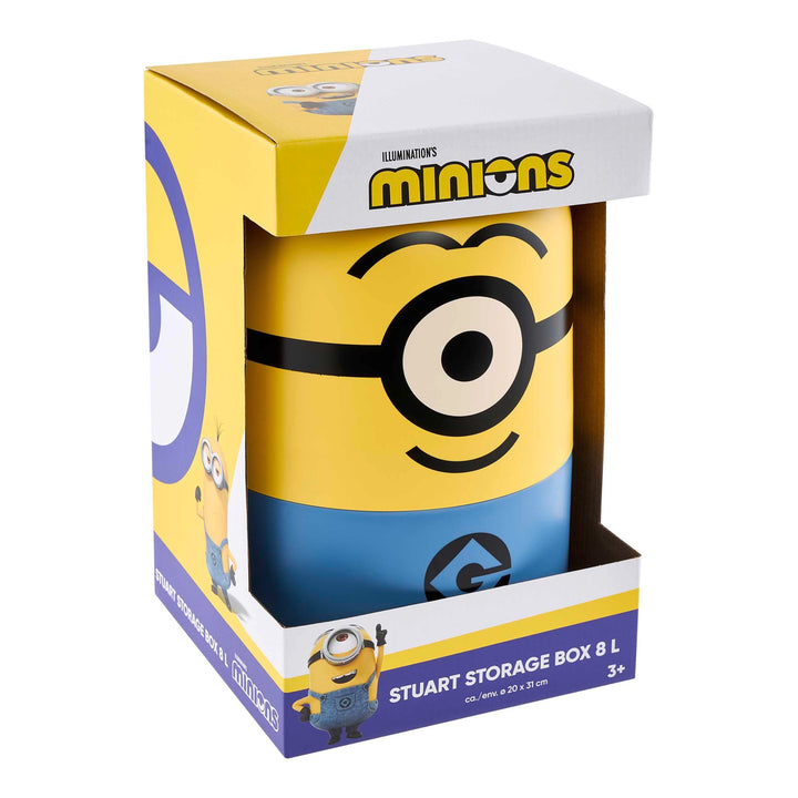 keeeper minions Aufbewahrungsbehälter Stuart, 20 x 20 x 31 cm, 8 l, Stapelbar und leicht zu öffnen,