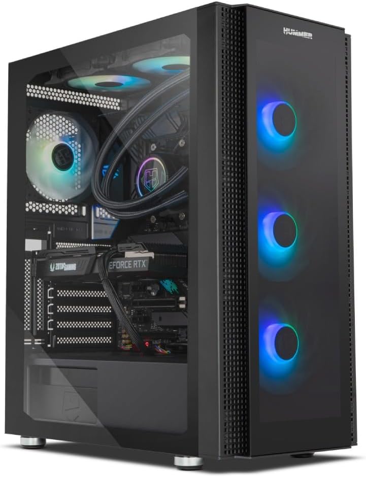NOX Hummer Horus - NXHUMMERHORUS, Micro-ATX, ATX, Seitenwand und Frontseite aus gehärtetem Glas, 4 A