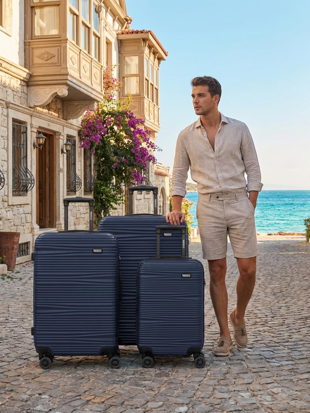 REDOLZ Hartschalen Koffer-Set 3-teilig | Leichte Reise-Trolleys aus hochwertigem, robustem ABS-Mater